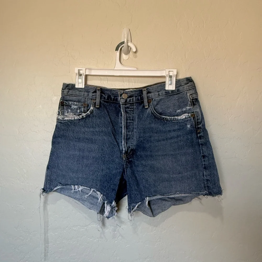 Agolde Blue Jean Shorts - Picture 1 of 3